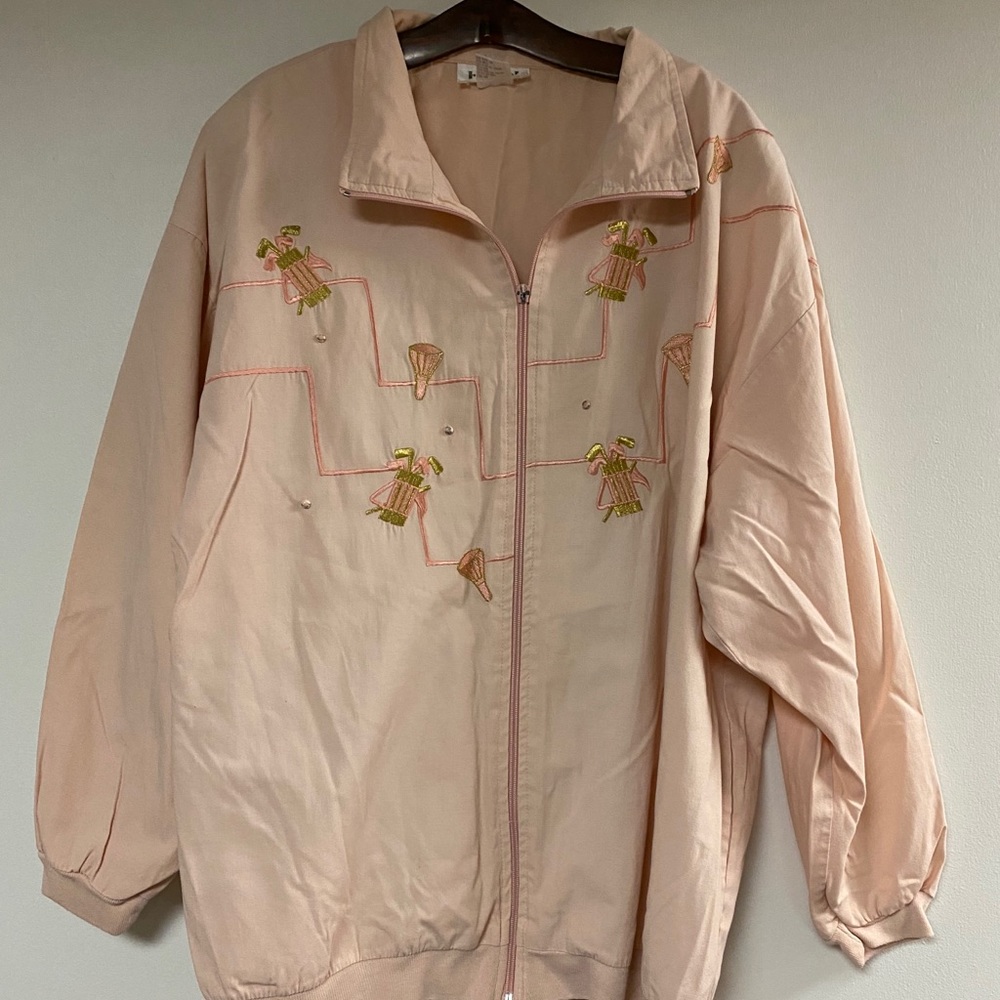 Vintage pink and gold golfing jacket